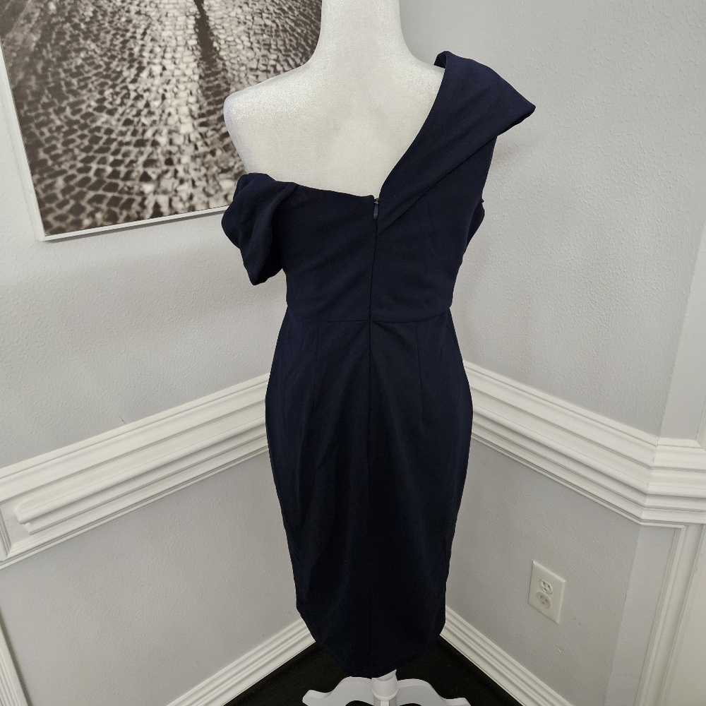 Bariano Australia navy blue dress size 6 off shoulder - Picture 8 of 9